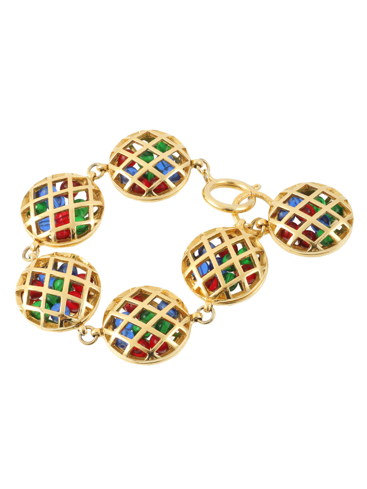 グリポワ6マトラッセボールブレスレット ゴールド/マルチ