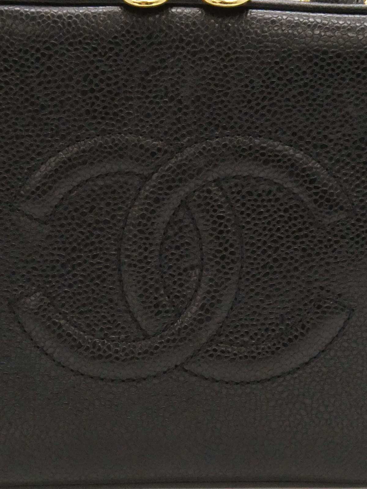 1997年頃製 キャビアスキンCCマーク2wayバニティバッグ ブラック