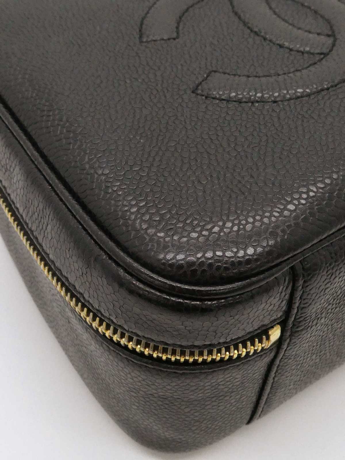 1997年頃製 キャビアスキンCCマーク2wayバニティバッグ ブラック
