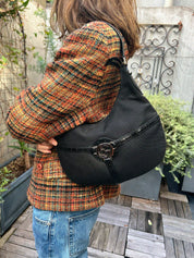 Interlocking One Shoulder Bag Black
