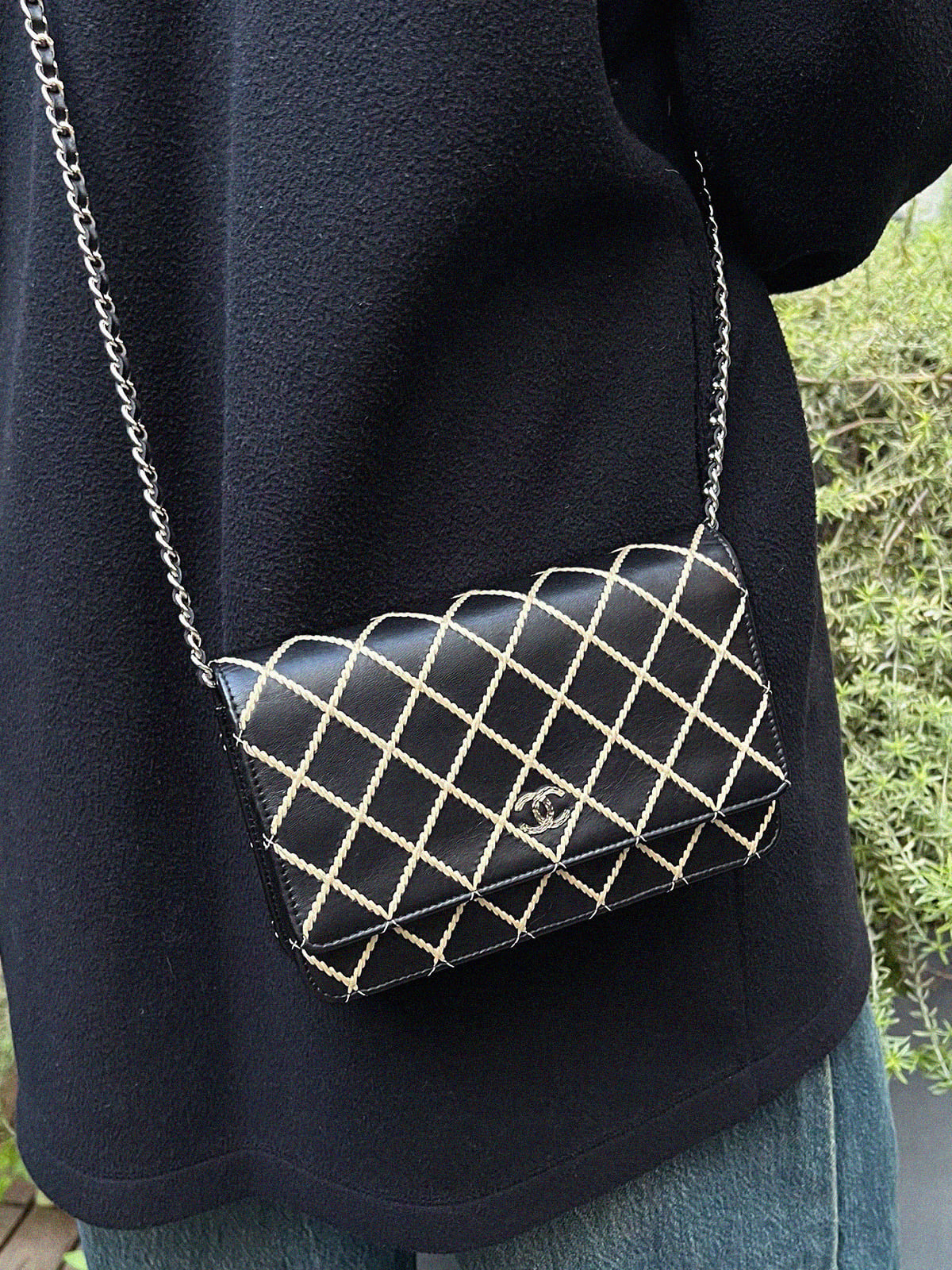 2014年頃製 ワイルドステッチCCマークプレートチェーンウォレット ブラック