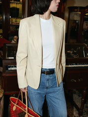 Ivory leather jacket