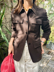 ナイロンジャケット　ブラウン