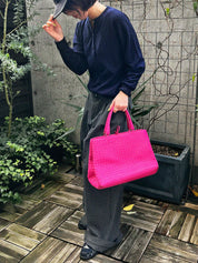 Pink Intrecciato Handbag