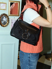 ブルガリブルガリロゴマニアワンショルダーバッグ ブラック