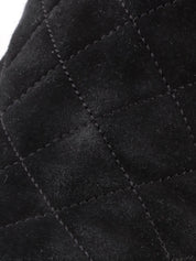 Double-zip short boots in black/beige