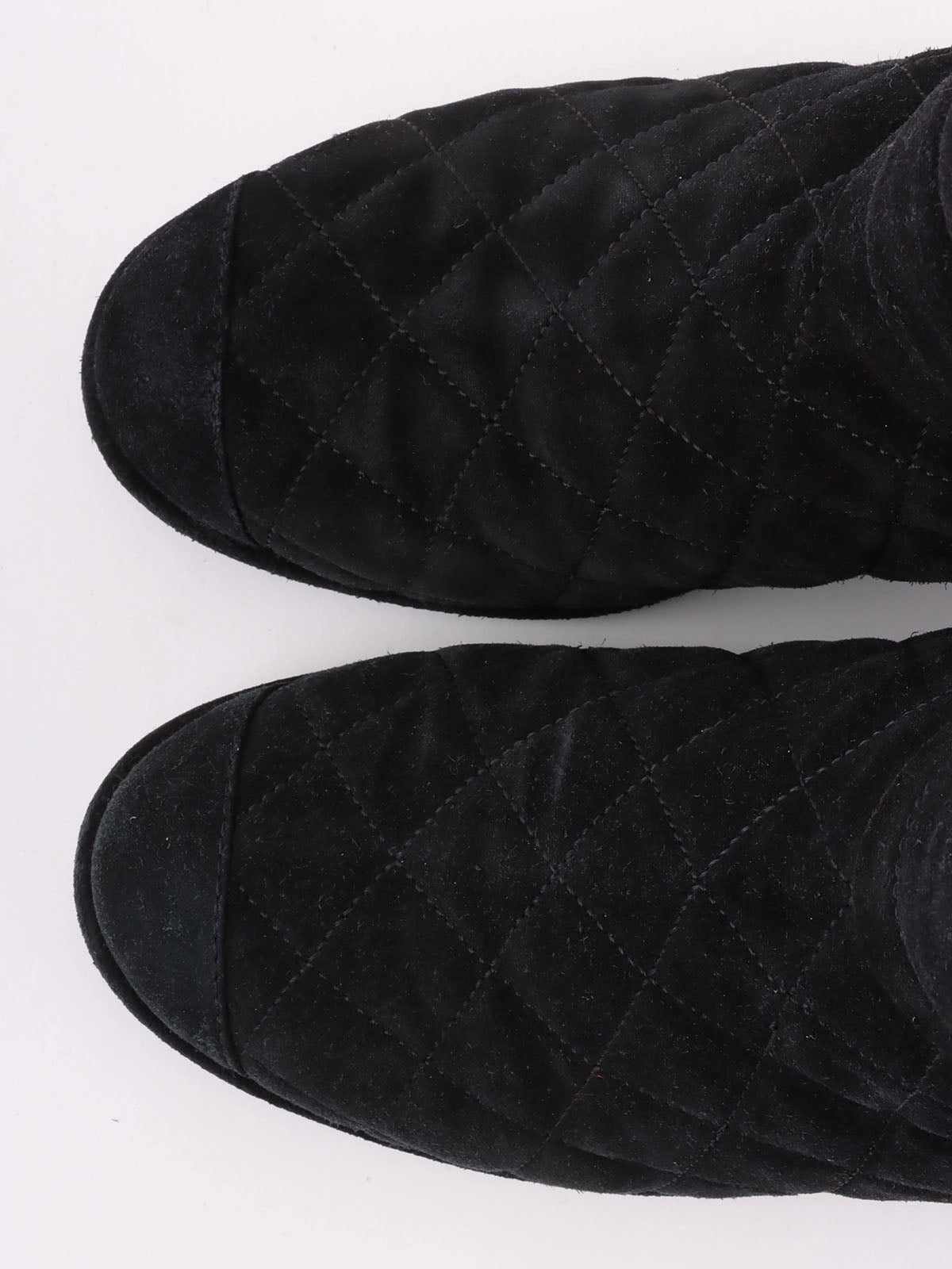 Double-zip short boots in black/beige