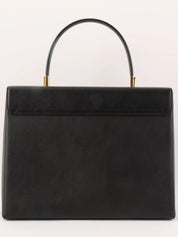 Saffiano Gancini Plate 2-Way Bag, Black