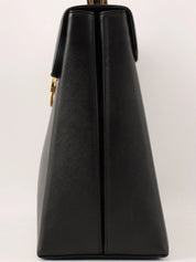 サフィアーノガンチーニプレート2wayバッグ ブラック