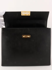 Saffiano Gancini Plate 2-Way Bag, Black