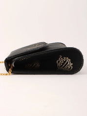 Logo Emblem Chain Bag in Black