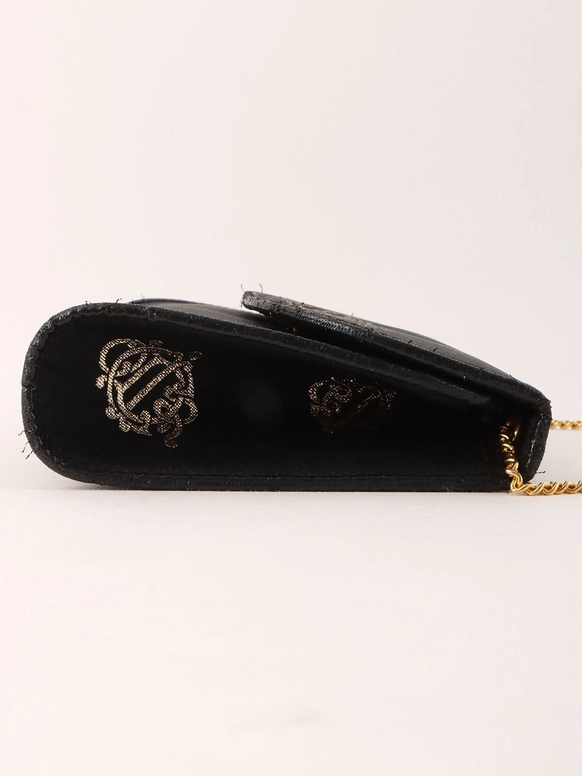 Logo Emblem Chain Bag in Black