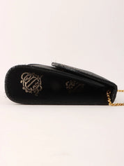 Logo Emblem Chain Bag in Black