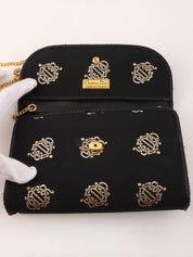 ロゴエンブレムチェーンバッグ　ブラック