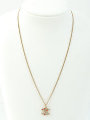 マルチカラーラインストーンCCマークネックレス ゴールド/マルチ