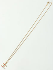 マルチカラーラインストーンCCマークネックレス ゴールド/マルチ