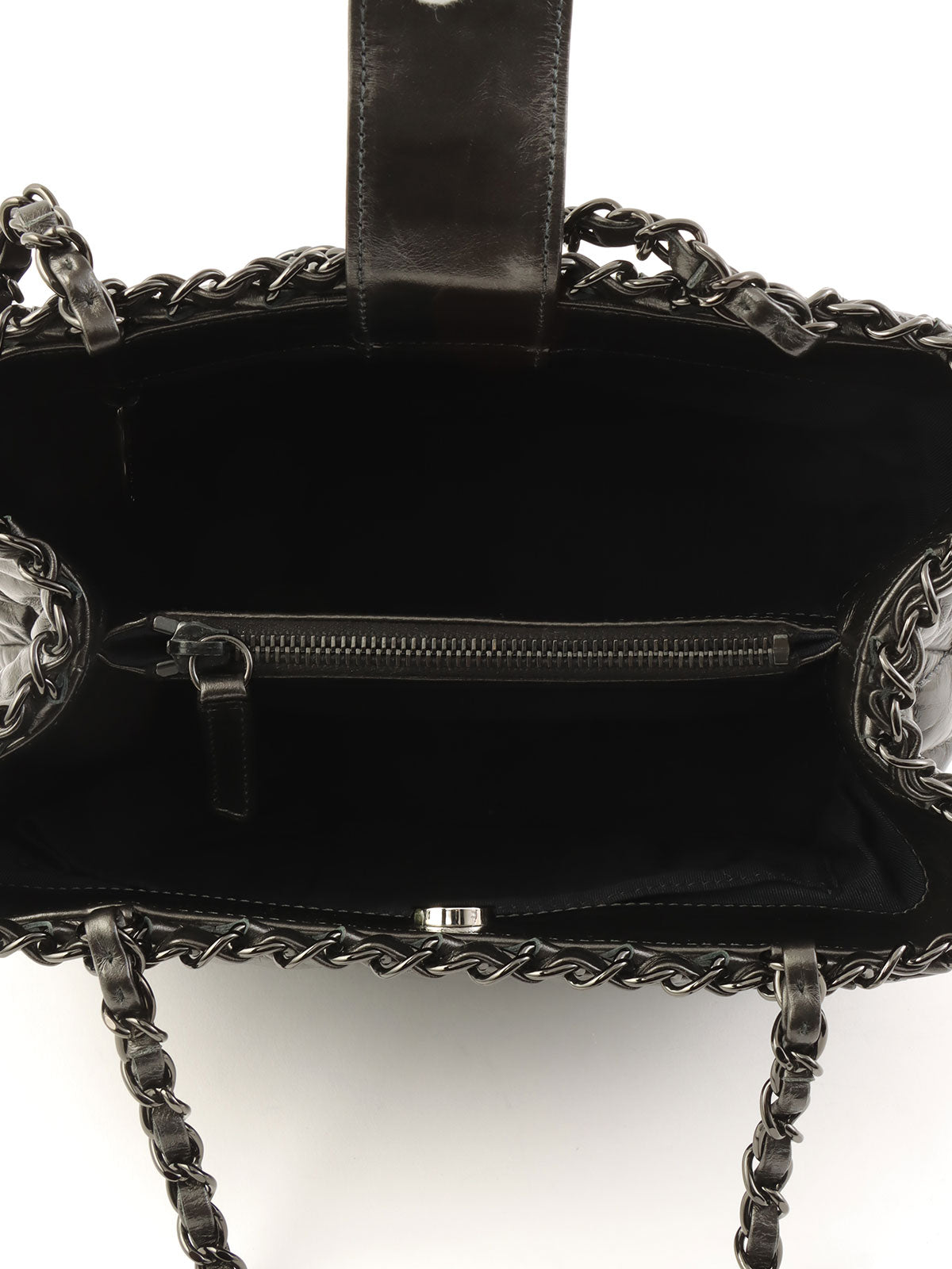 2010年頃製 チェーンミートートバッグ メタリックグレー