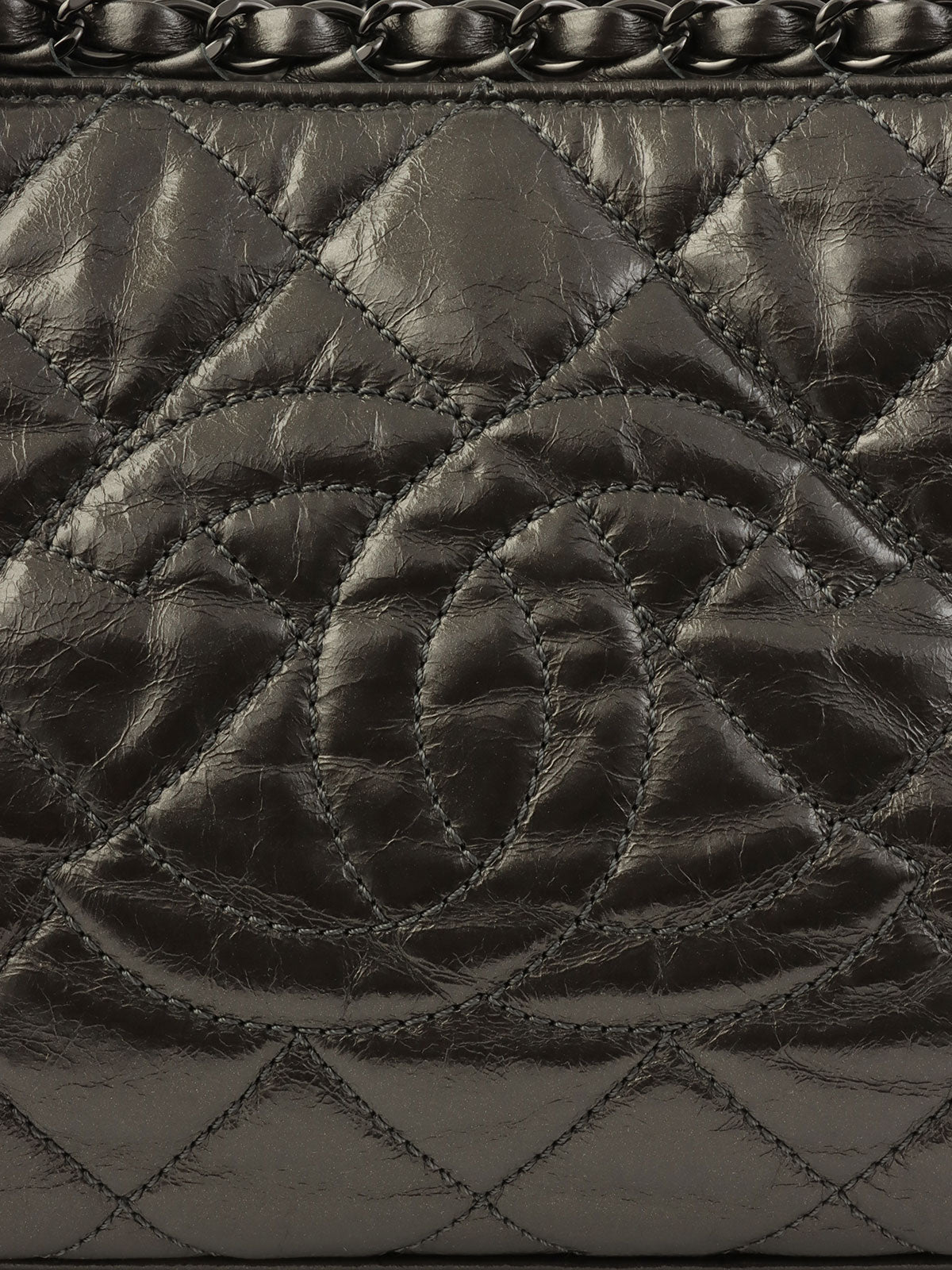 2010年頃製 チェーンミートートバッグ メタリックグレー