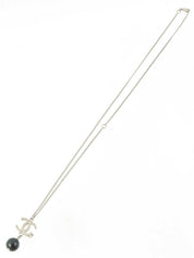 2013 CC Mark Swing Bead Necklace Silver/Black