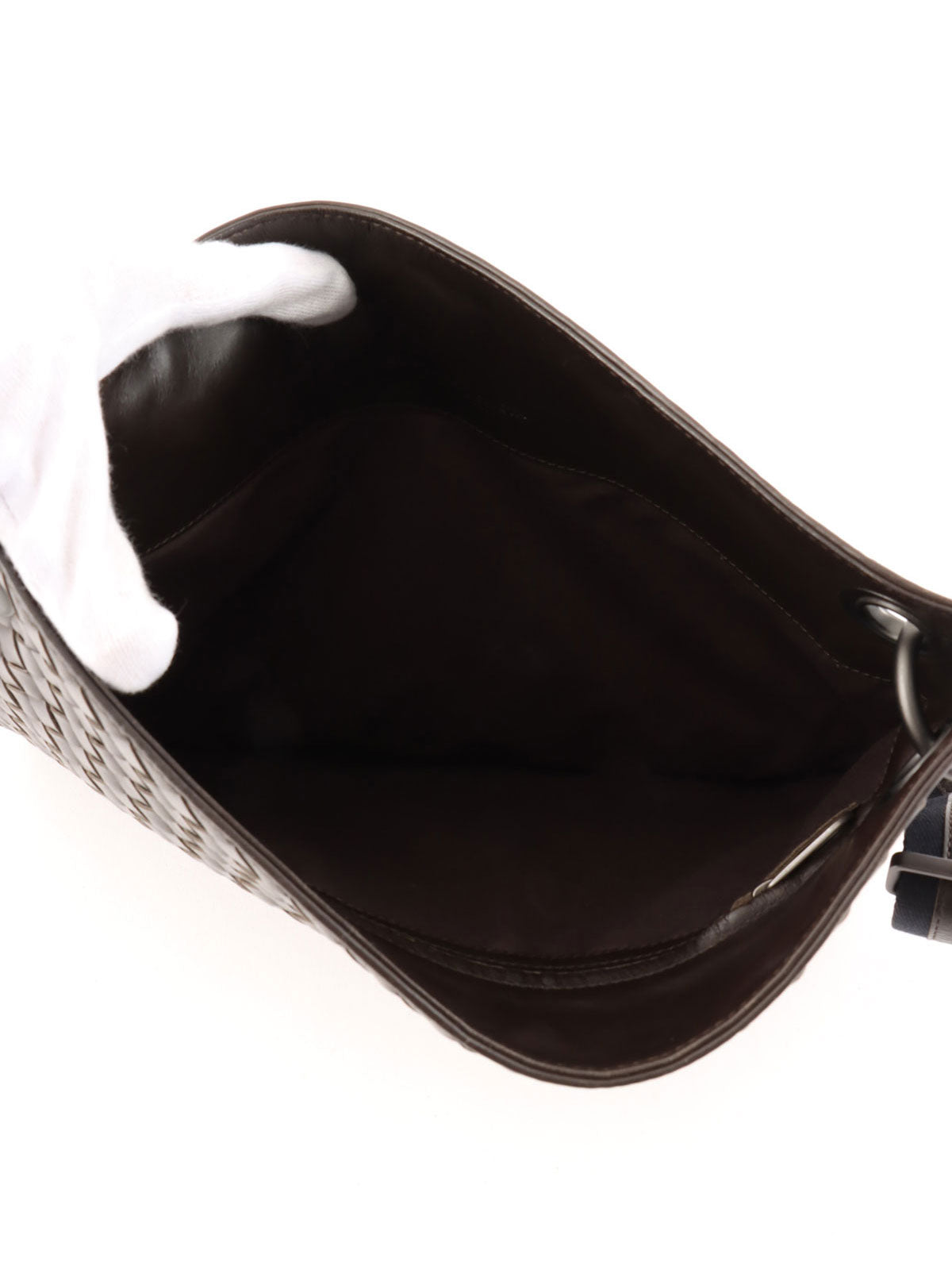 Brown Intrecciato Shoulder Bag