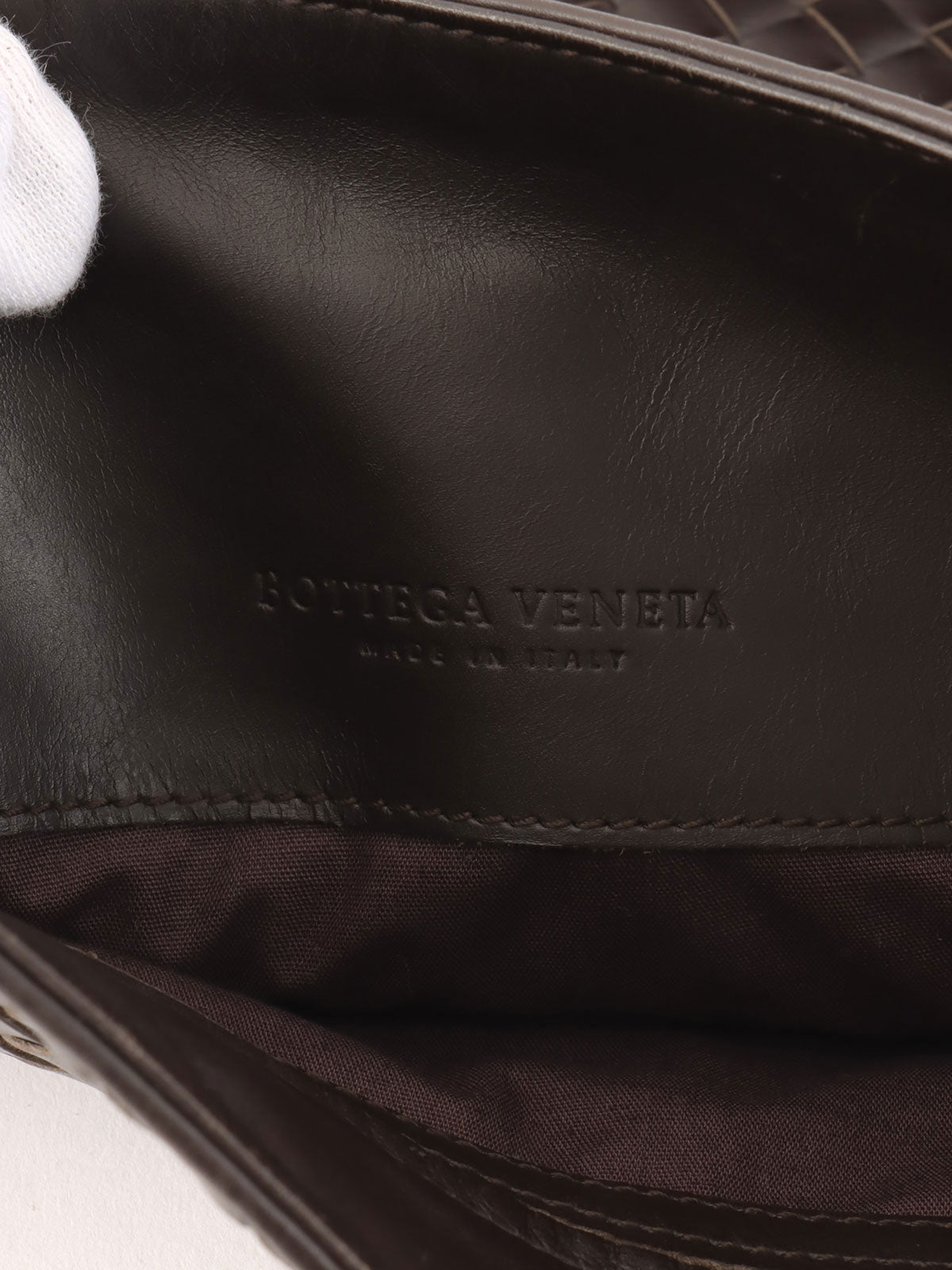 Brown Intrecciato Shoulder Bag