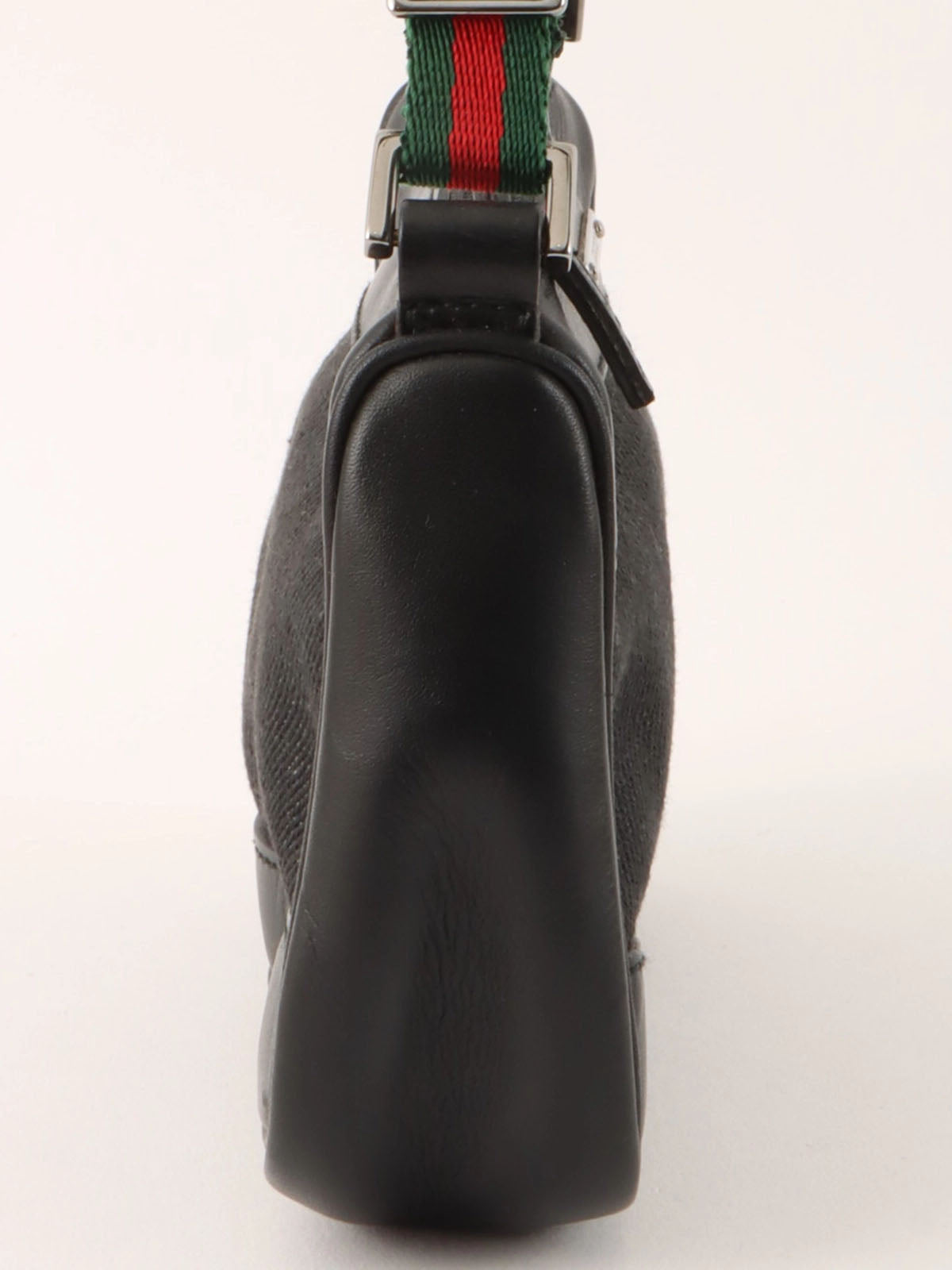 デニムロゴプレートシェリーラインハンドバッグ ブラック