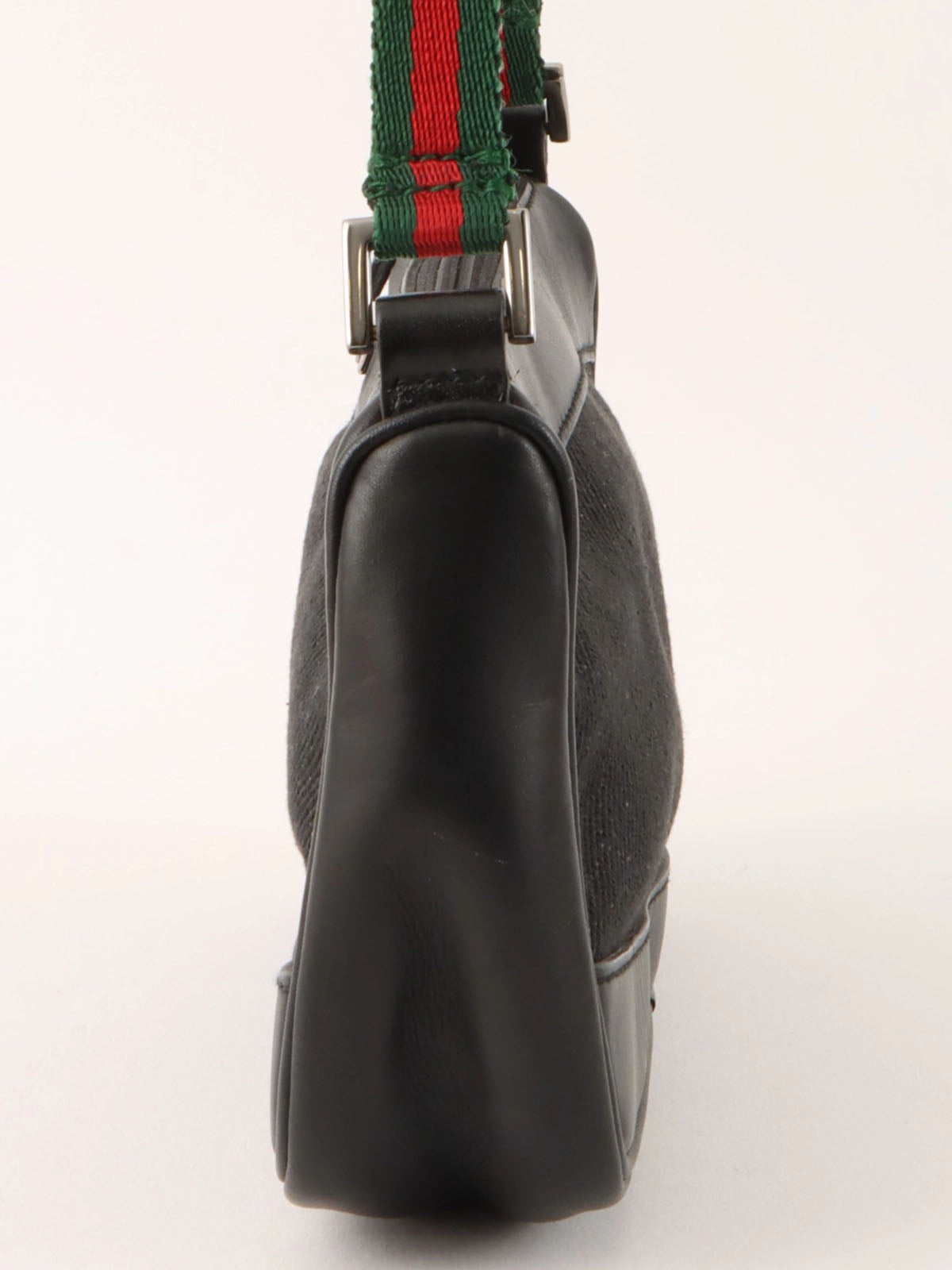 Denim logo plate Sherry line handbag in black