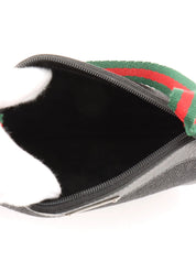 Denim logo plate Sherry line handbag in black