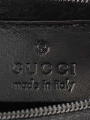 Denim logo plate Sherry line handbag in black