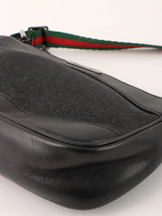 Denim logo plate Sherry line handbag in black