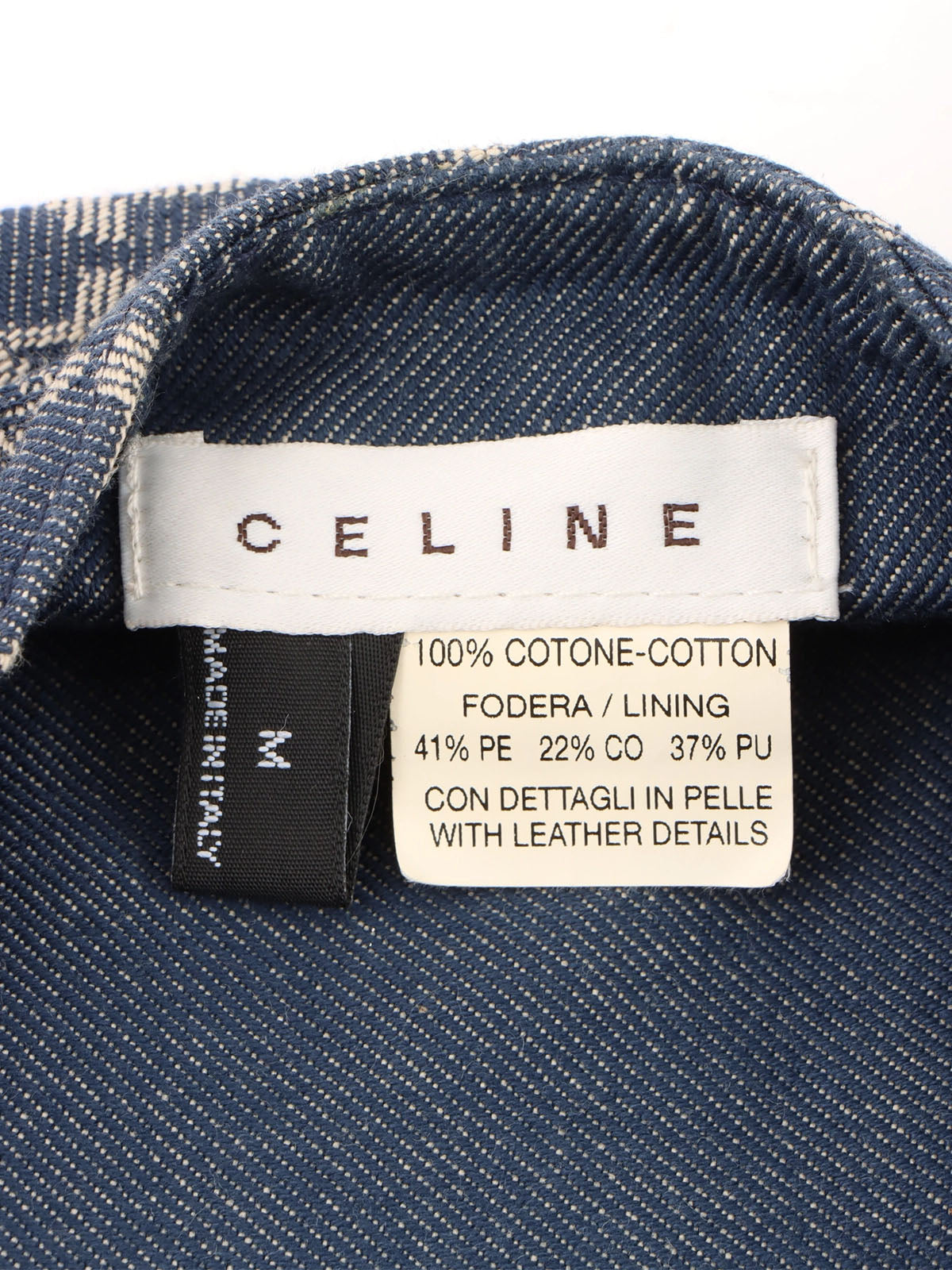 Denim Macadam Pattern Hunting Cap in Indigo