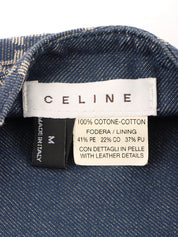 Denim Macadam Pattern Hunting Cap in Indigo