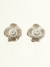 2006年山茶花图案耳环 黑色/银色