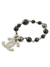 2009 Color Stone CC Mark Bracelet Silver/Black