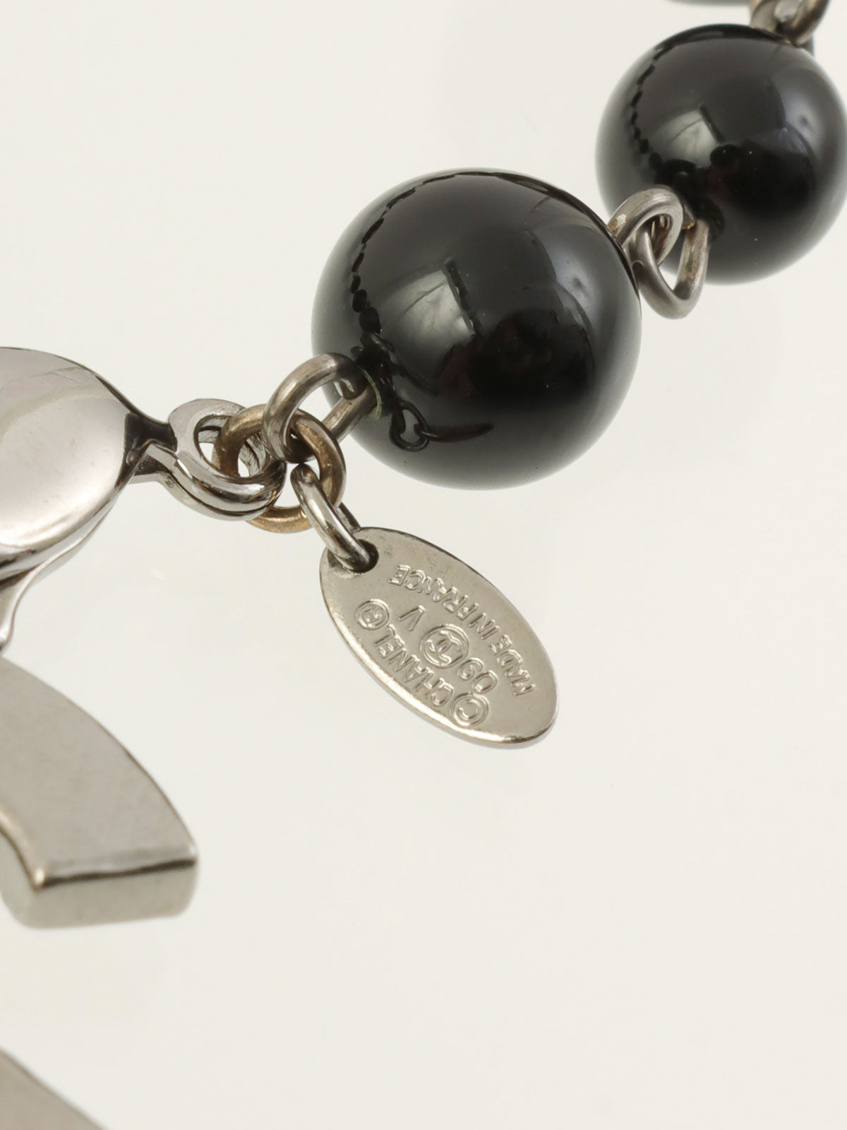 2009 Color Stone CC Mark Bracelet Silver/Black