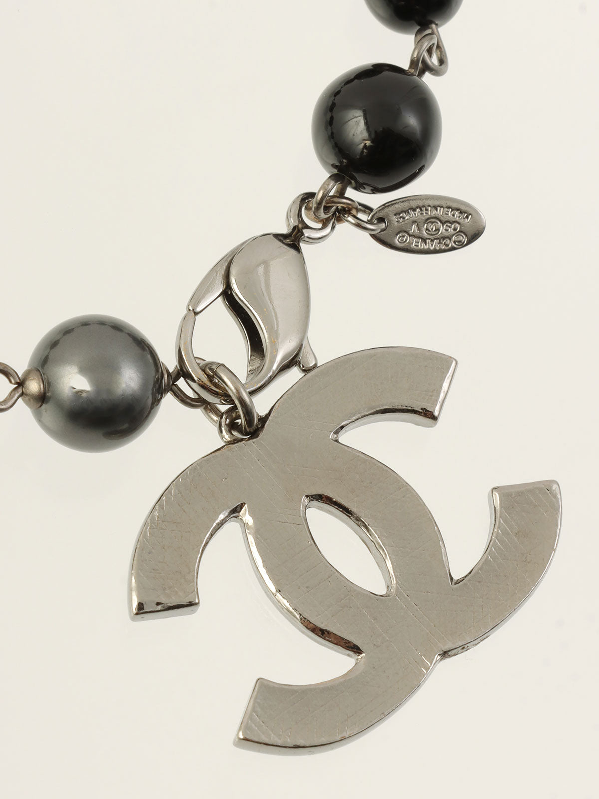 2009 Color Stone CC Mark Bracelet Silver/Black