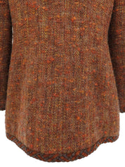 ツイードCCマークボタンノーカラージャケット ブラウン