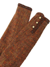 ツイードCCマークボタンノーカラージャケット ブラウン