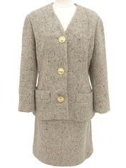 米色 Macadam Button Tweed 套装