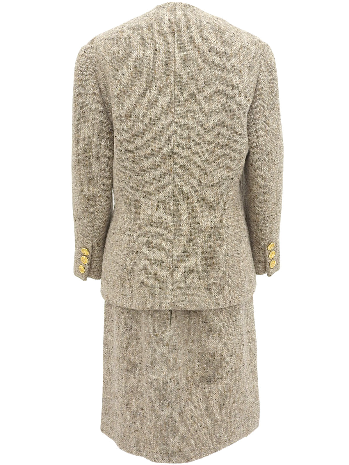 米色 Macadam Button Tweed 套装