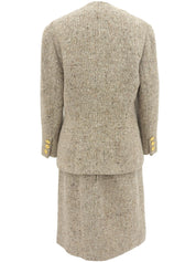 米色 Macadam Button Tweed 套装