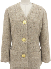 米色 Macadam Button Tweed 套装