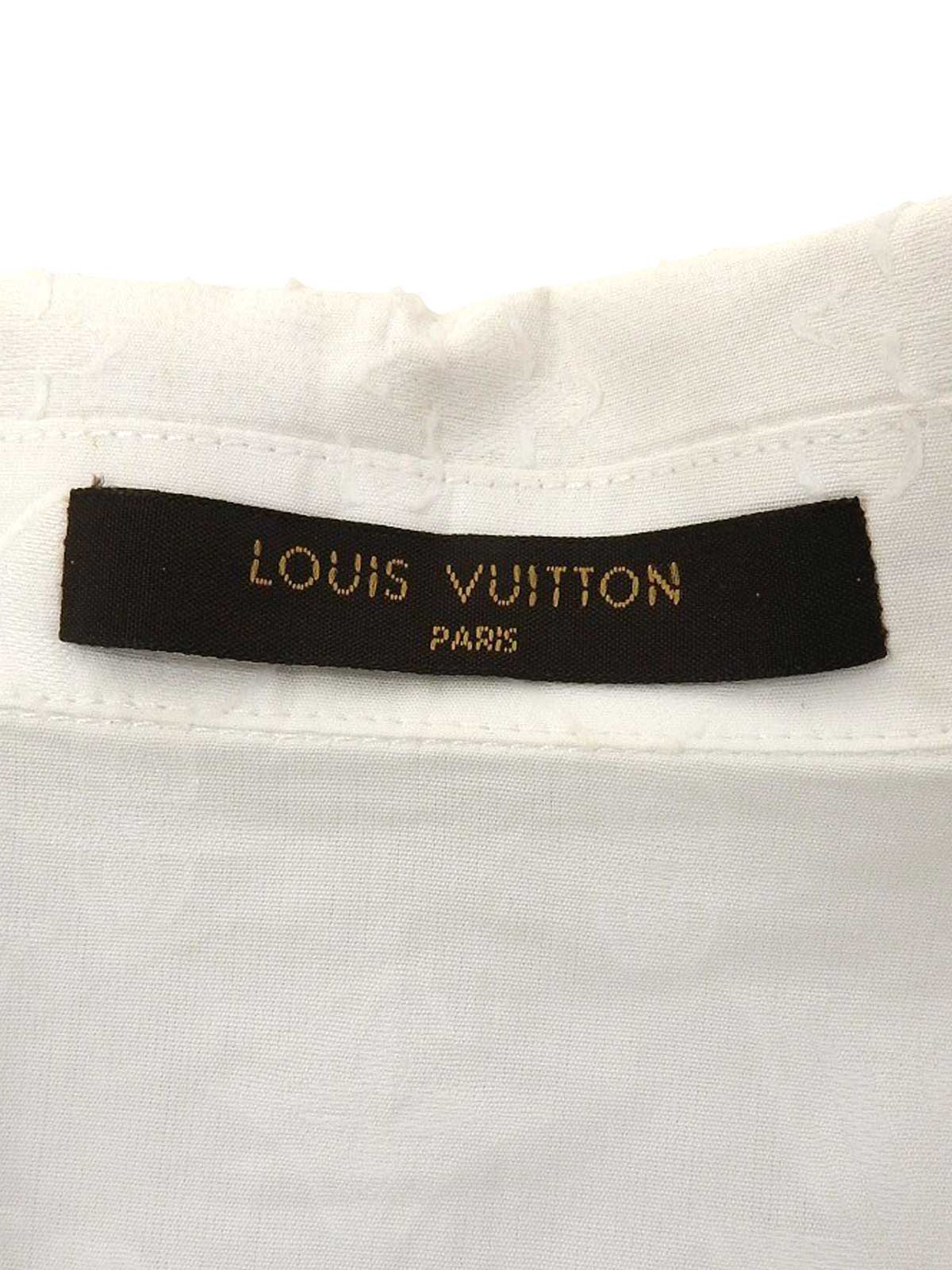 モノグラムパターンハーフスリーブシャツ　ホワイト