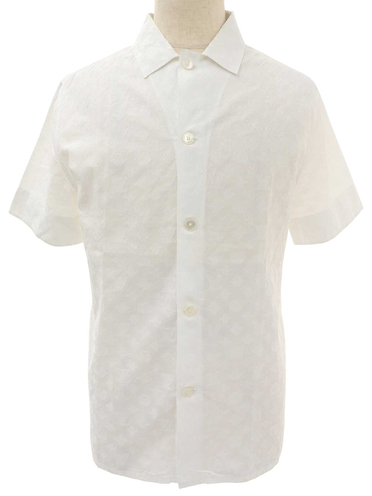 モノグラムパターン半袖シャツ ホワイト