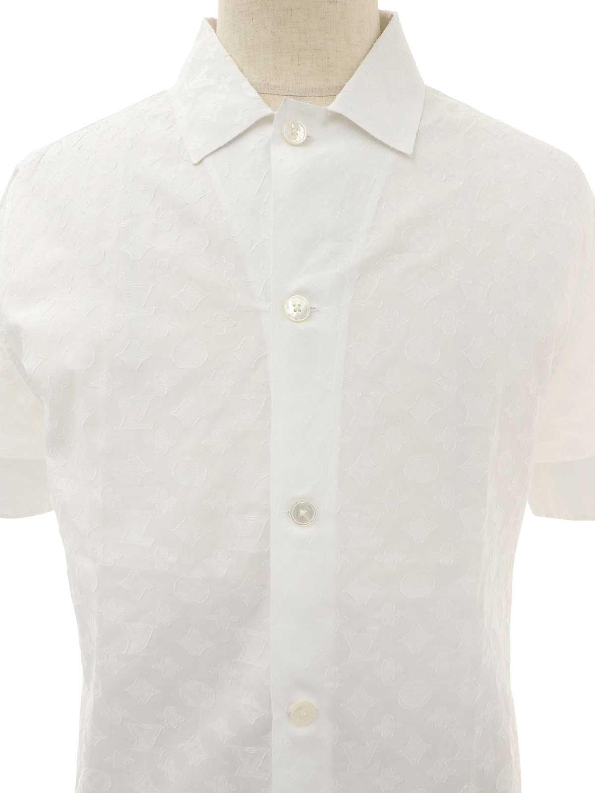 モノグラムパターン半袖シャツ ホワイト