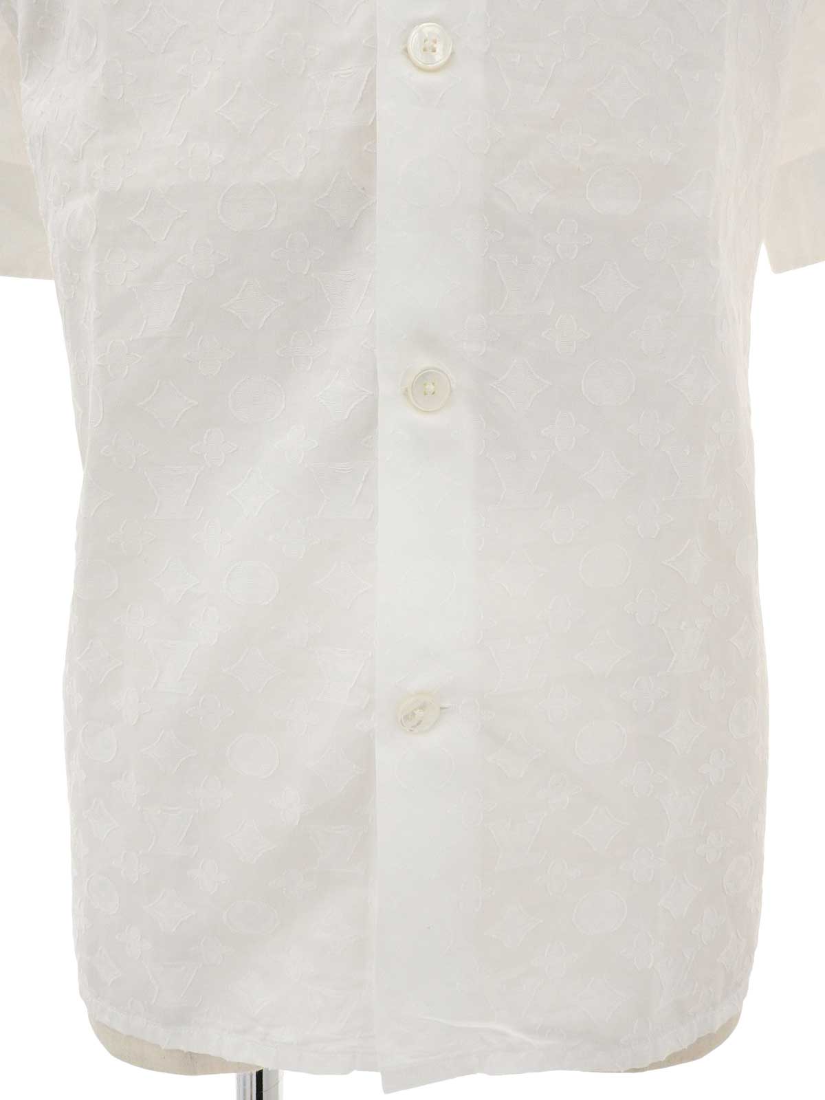 モノグラムパターンハーフスリーブシャツ　ホワイト