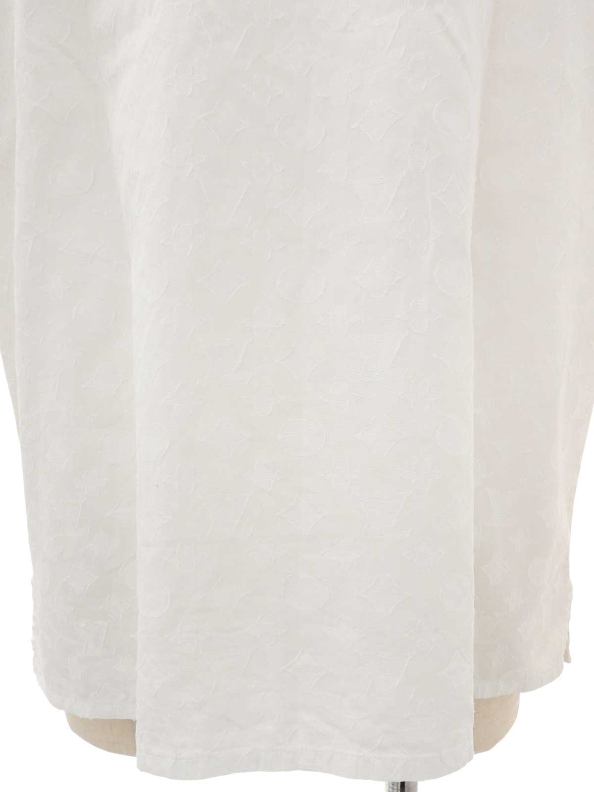 モノグラムパターンハーフスリーブシャツ　ホワイト