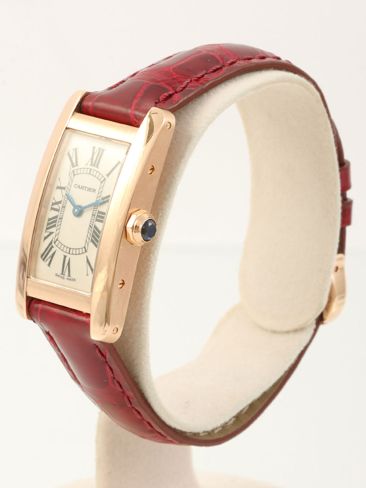 18KタンクアメリカンSM ピンクゴールド/ボルドー