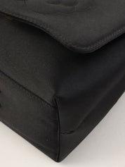 1997年頃製 シルクサテンカメリアステッチチェーンショルダーバッグ ブラック