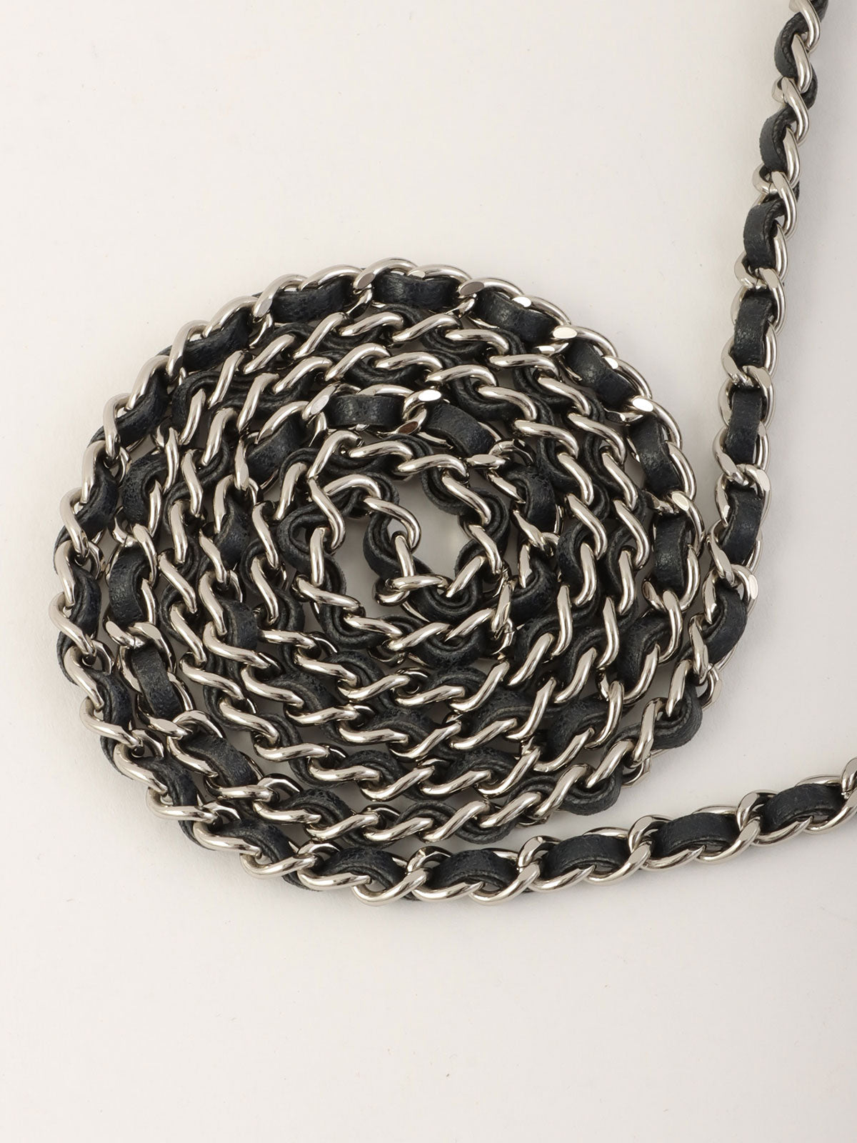 2013年頃 シルクサテンCCマークプレートチェーンショルダーバッグ ネイビー